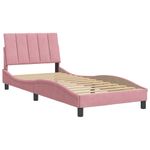 Casa si Gradina - Mobilier - Paturi si accesorii - Paturi - Cadru de pat cu tablie, roz, 80x200 cm, catifea - Infinity.ro