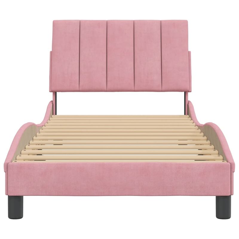 Casa si Gradina - Mobilier - Paturi si accesorii - Paturi - Cadru de pat cu tablie, roz, 80x200 cm, catifea - Infinity.ro