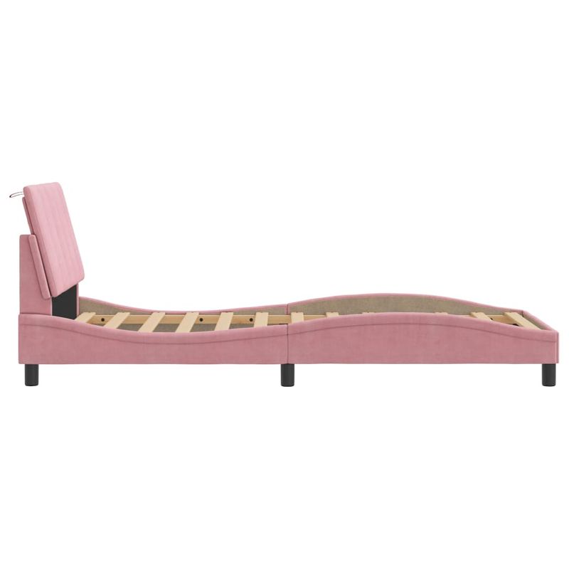 Casa si Gradina - Mobilier - Paturi si accesorii - Paturi - Cadru de pat cu tablie, roz, 80x200 cm, catifea - Infinity.ro