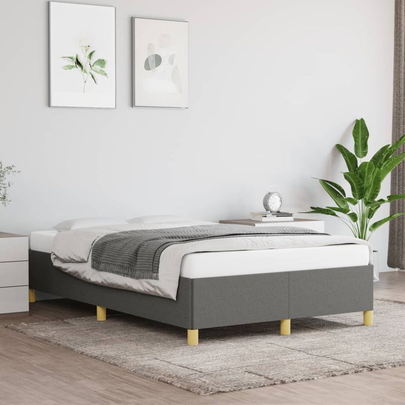 Casa si Gradina - Mobilier - Paturi si accesorii - Paturi - Cadru de pat, gri inchis, 120x190 cm, material textil - Infinity.ro