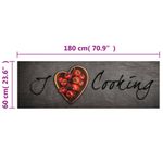 Casa si Gradina - Textile si covoare - Covoare - Covoare casa - Covor de bucatarie lavabil, text Cooking, 60x180 cm, catifea - Infinity.ro