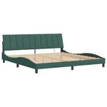 Casa si Gradina - Mobilier - Paturi si accesorii - Paturi - Cadru de pat cu lumini LED, verde inchis, 200x200 cm, catifea - Infinity.ro
