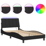 Casa si Gradina - Mobilier - Paturi si accesorii - Paturi - Cadru de pat cu lumini LED, negru, 100x200 cm, catifea - Infinity.ro