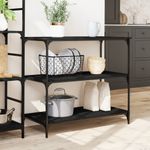 Casa si Gradina - Bucatarie si vesela - Ustensile bucatarie - Cosuri servire - Carucior de bucatarie, negru, 102x50x95 cm, lemn prelucrat - Infinity.ro