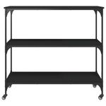 Casa si Gradina - Bucatarie si vesela - Ustensile bucatarie - Cosuri servire - Carucior de bucatarie, negru, 102x50x95 cm, lemn prelucrat - Infinity.ro