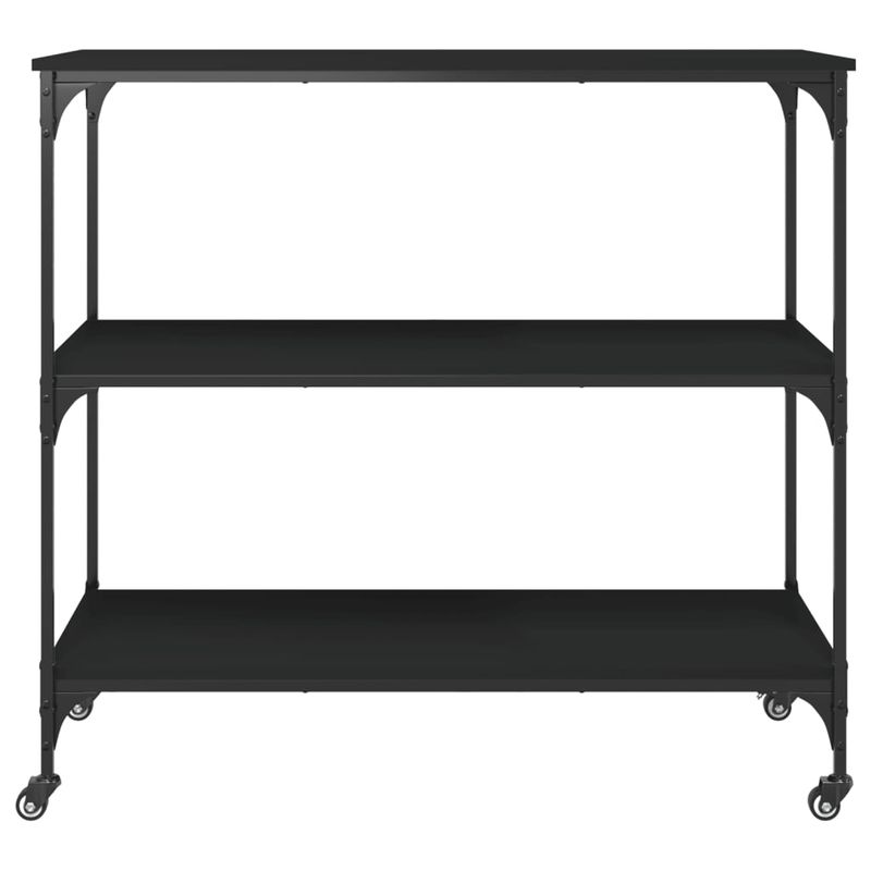 Casa si Gradina - Bucatarie si vesela - Ustensile bucatarie - Cosuri servire - Carucior de bucatarie, negru, 102x50x95 cm, lemn prelucrat - Infinity.ro