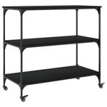 Casa si Gradina - Bucatarie si vesela - Ustensile bucatarie - Cosuri servire - Carucior de bucatarie, negru, 102x50x95 cm, lemn prelucrat - Infinity.ro
