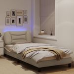 Casa si Gradina - Mobilier - Paturi si accesorii - Paturi - Cadru de pat cu lumini LED, crem, 90x200 cm, textil - Infinity.ro