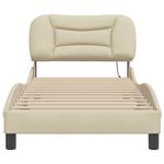 Casa si Gradina - Mobilier - Paturi si accesorii - Paturi - Cadru de pat cu lumini LED, crem, 90x200 cm, textil - Infinity.ro