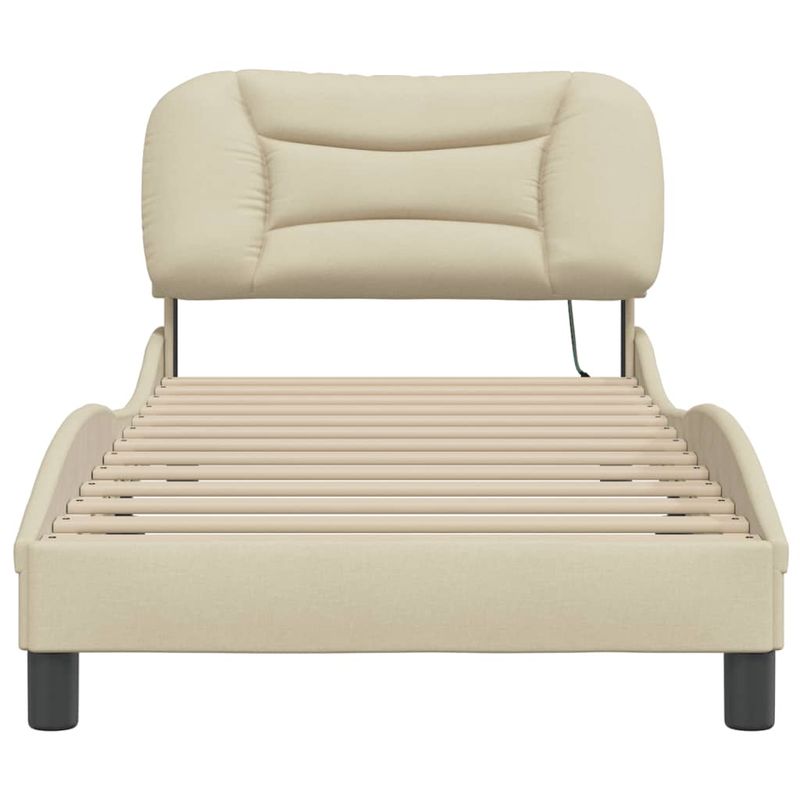 Casa si Gradina - Mobilier - Paturi si accesorii - Paturi - Cadru de pat cu lumini LED, crem, 90x200 cm, textil - Infinity.ro