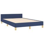 Casa si Gradina - Mobilier - Paturi si accesorii - Paturi - Cadru de pat cu tablie, albastru, 120x190 cm, material textil - Infinity.ro