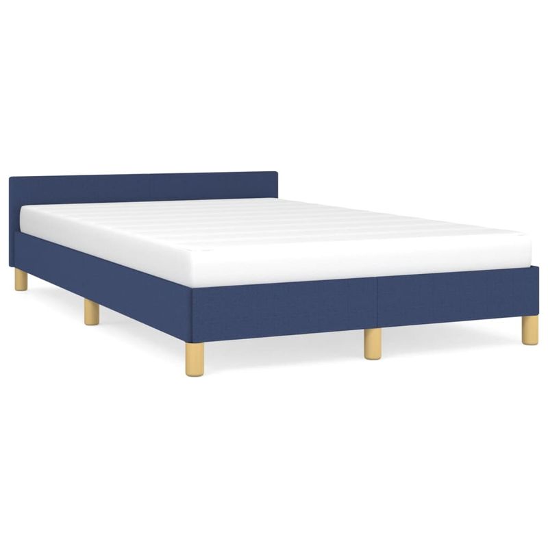 Casa si Gradina - Mobilier - Paturi si accesorii - Paturi - Cadru de pat cu tablie, albastru, 120x190 cm, material textil - Infinity.ro