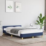 Casa si Gradina - Mobilier - Paturi si accesorii - Paturi - Cadru de pat cu tablie, albastru, 120x190 cm, material textil - Infinity.ro