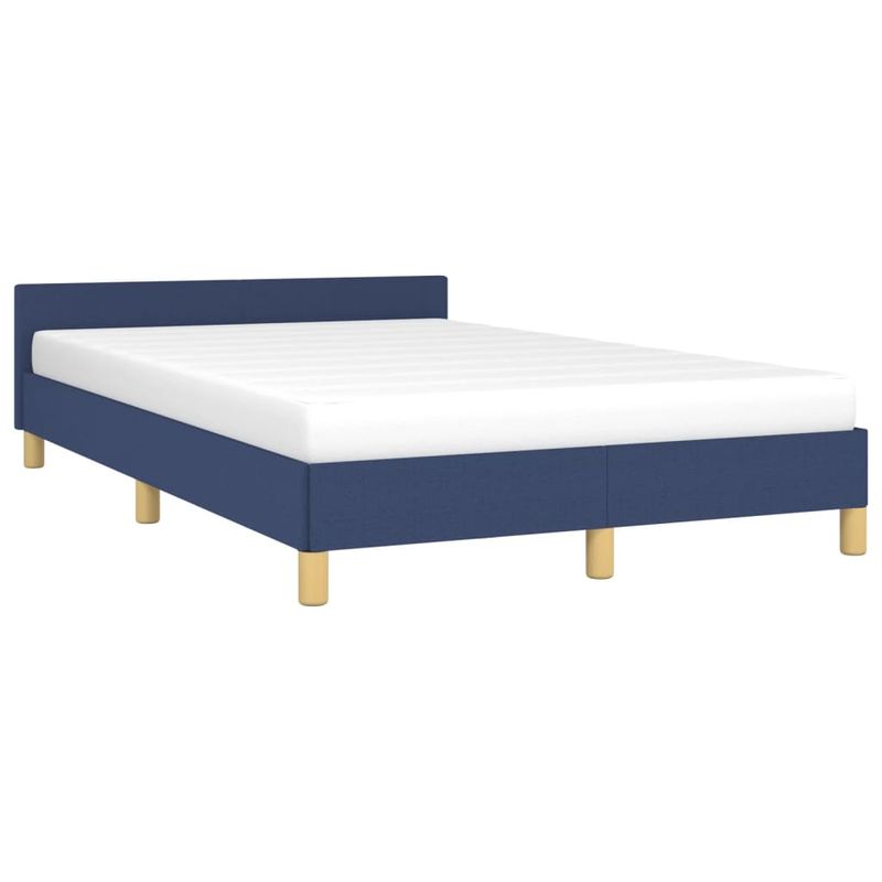 Casa si Gradina - Mobilier - Paturi si accesorii - Paturi - Cadru de pat cu tablie, albastru, 120x190 cm, material textil - Infinity.ro
