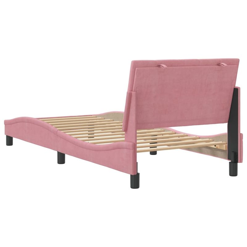 Casa si Gradina - Mobilier - Paturi si accesorii - Paturi - Cadru de pat cu tablie, roz, 90x200 cm, catifea - Infinity.ro