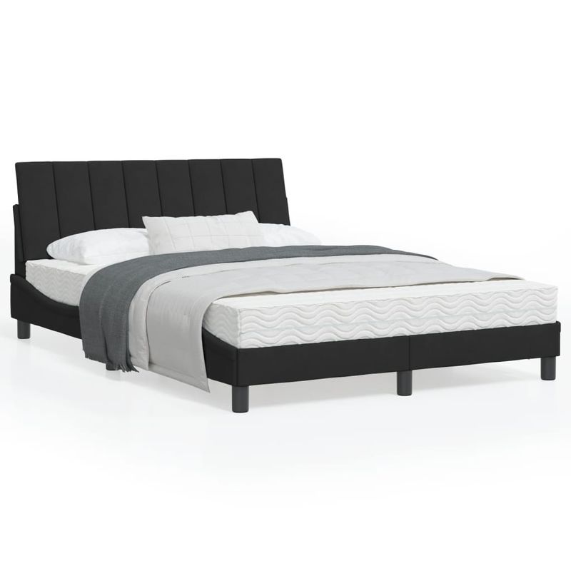 Casa si Gradina - Mobilier - Paturi si accesorii - Paturi - Cadru de pat cu tablie, negru, 120x200 cm, catifea - Infinity.ro