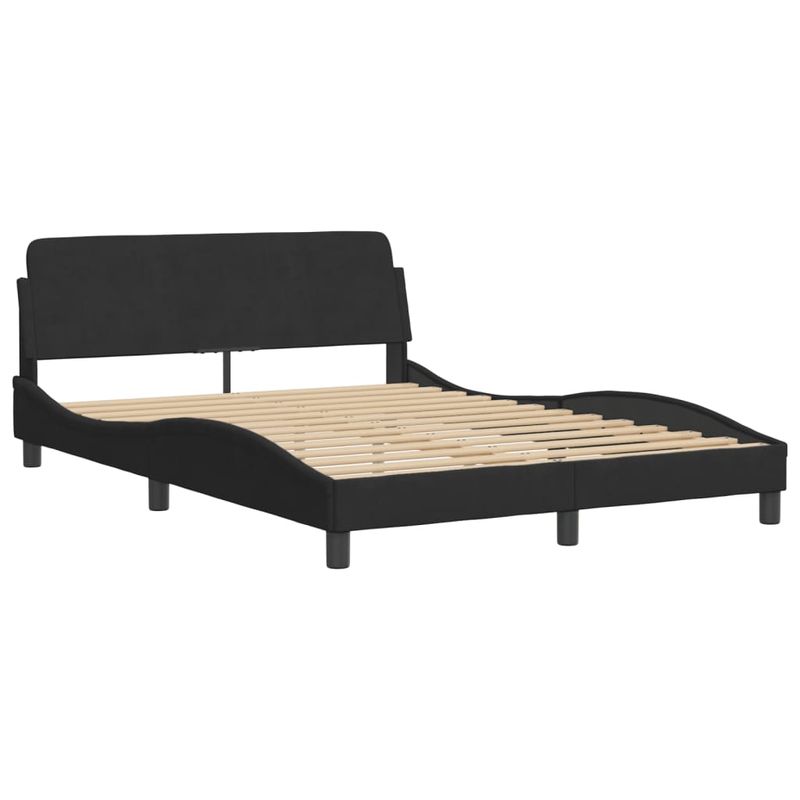 Casa si Gradina - Mobilier - Paturi si accesorii - Paturi - Cadru de pat cu tablie, negru, 120x200 cm, catifea - Infinity.ro