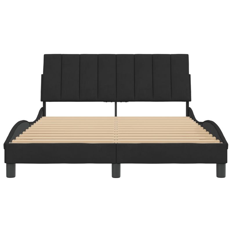 Casa si Gradina - Mobilier - Paturi si accesorii - Paturi - Cadru de pat cu tablie, negru, 120x200 cm, catifea - Infinity.ro