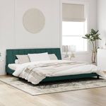 Casa si Gradina - Mobilier - Paturi si accesorii - Paturi - Cadru de pat cu tablie, verde inchis, 200x200 cm, catifea - Infinity.ro