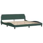 Casa si Gradina - Mobilier - Paturi si accesorii - Paturi - Cadru de pat cu tablie, verde inchis, 200x200 cm, catifea - Infinity.ro