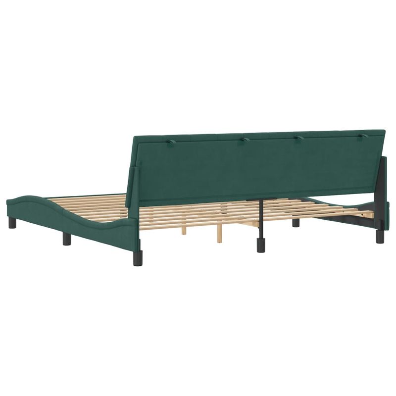 Casa si Gradina - Mobilier - Paturi si accesorii - Paturi - Cadru de pat cu tablie, verde inchis, 200x200 cm, catifea - Infinity.ro