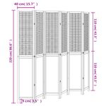 Casa si Gradina - Decoratiuni - Pereti despartitori si paravane - Paravan camera 6 panouri, alb, lemn masiv paulownia - Infinity.ro