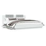 Casa si Gradina - Mobilier - Paturi si accesorii - Paturi - Cadru de pat cu tablie, alb, 160x200 cm, lemn prelucrat - Infinity.ro