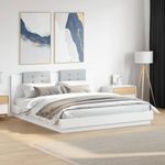 Casa si Gradina - Mobilier - Paturi si accesorii - Paturi - Cadru de pat cu tablie, alb, 160x200 cm, lemn prelucrat - Infinity.ro