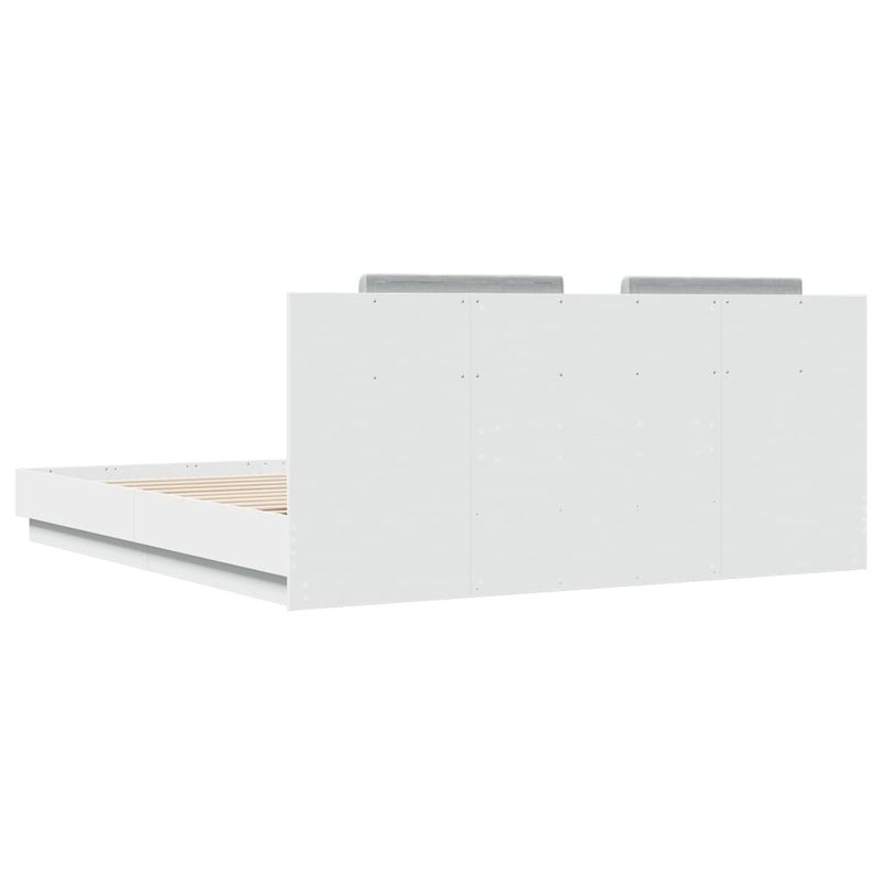 Casa si Gradina - Mobilier - Paturi si accesorii - Paturi - Cadru de pat cu tablie, alb, 160x200 cm, lemn prelucrat - Infinity.ro