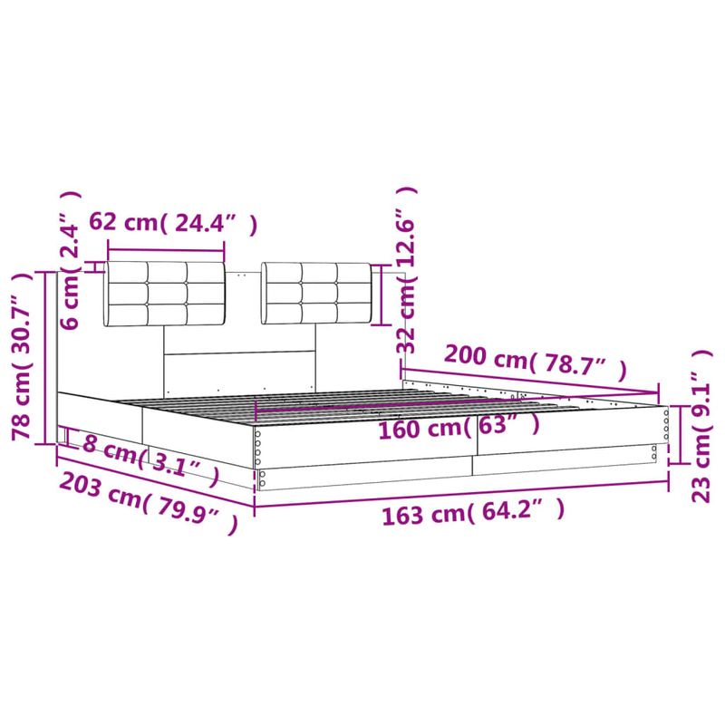Casa si Gradina - Mobilier - Paturi si accesorii - Paturi - Cadru de pat cu tablie, alb, 160x200 cm, lemn prelucrat - Infinity.ro