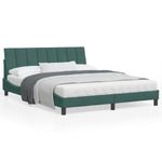 Casa si Gradina - Mobilier - Paturi si accesorii - Paturi - Cadru de pat cu lumini LED, verde inchis, 160x200 cm, catifea - Infinity.ro