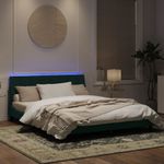 Casa si Gradina - Mobilier - Paturi si accesorii - Paturi - Cadru de pat cu lumini LED, verde inchis, 160x200 cm, catifea - Infinity.ro