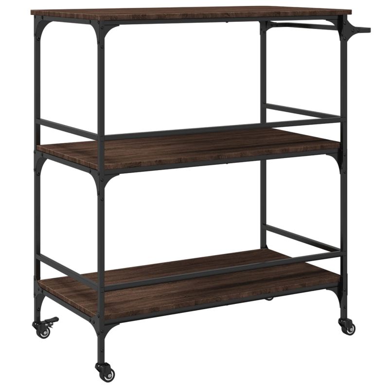 Casa si Gradina - Bucatarie si vesela - Ustensile bucatarie - Cosuri servire - Carucior de bucatarie, stejar maro100,5x50x105cm lemn prelucrat - Infinity.ro