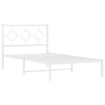 Casa si Gradina - Mobilier - Paturi si accesorii - Paturi - Cadru de pat din metal cu tablie, alb, 100x200 cm - Infinity.ro
