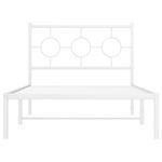 Casa si Gradina - Mobilier - Paturi si accesorii - Paturi - Cadru de pat din metal cu tablie, alb, 100x200 cm - Infinity.ro