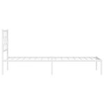 Casa si Gradina - Mobilier - Paturi si accesorii - Paturi - Cadru de pat din metal cu tablie, alb, 100x200 cm - Infinity.ro