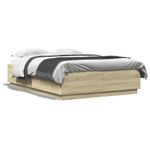 Casa si Gradina - Mobilier - Paturi si accesorii - Paturi - Cadru de pat cu LED stejar sonoma 120x200 cm lemn prelucrat - Infinity.ro