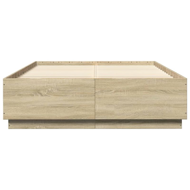 Casa si Gradina - Mobilier - Paturi si accesorii - Paturi - Cadru de pat cu LED stejar sonoma 120x200 cm lemn prelucrat - Infinity.ro