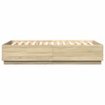 Casa si Gradina - Mobilier - Paturi si accesorii - Paturi - Cadru de pat cu LED stejar sonoma 120x200 cm lemn prelucrat - Infinity.ro