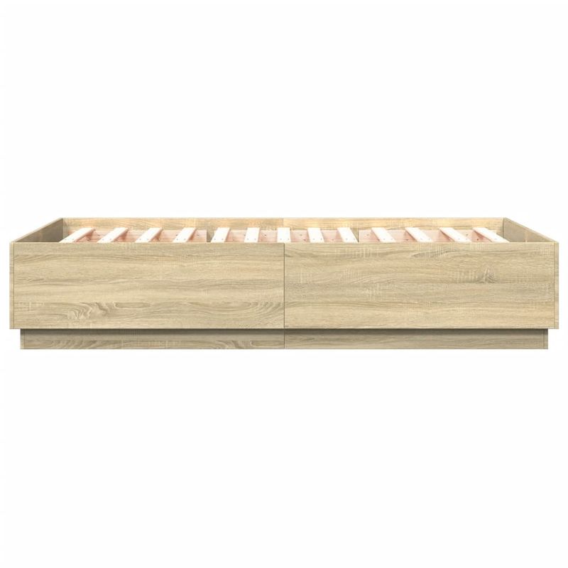 Casa si Gradina - Mobilier - Paturi si accesorii - Paturi - Cadru de pat cu LED stejar sonoma 120x200 cm lemn prelucrat - Infinity.ro