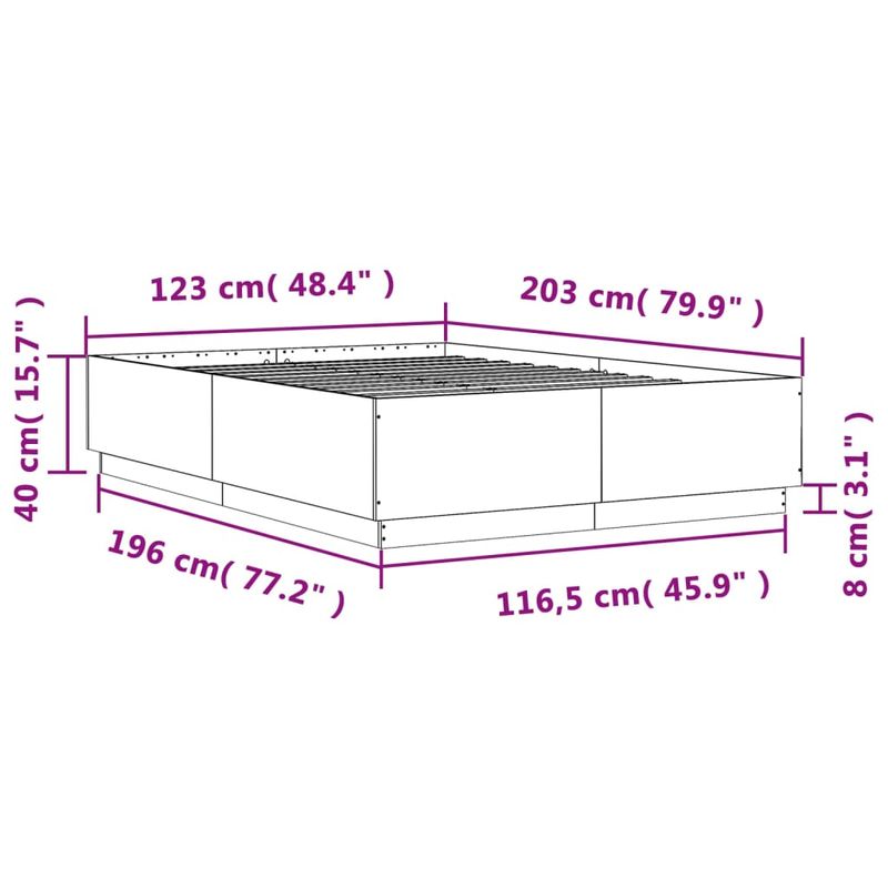 Casa si Gradina - Mobilier - Paturi si accesorii - Paturi - Cadru de pat cu LED stejar sonoma 120x200 cm lemn prelucrat - Infinity.ro
