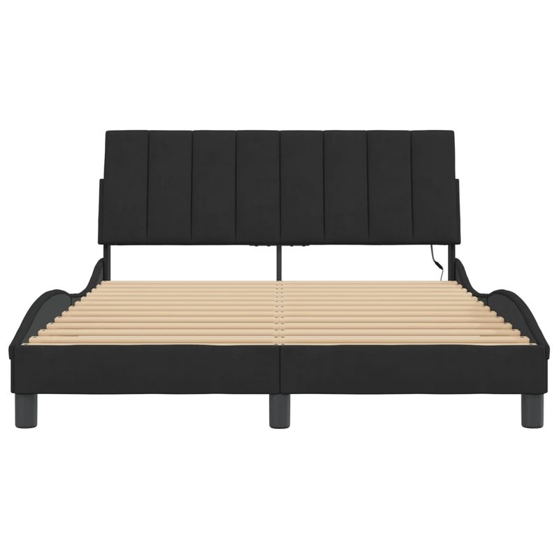 Casa si Gradina - Mobilier - Paturi si accesorii - Paturi - Cadru de pat cu lumini LED, negru, 120x200 cm, catifea - Infinity.ro