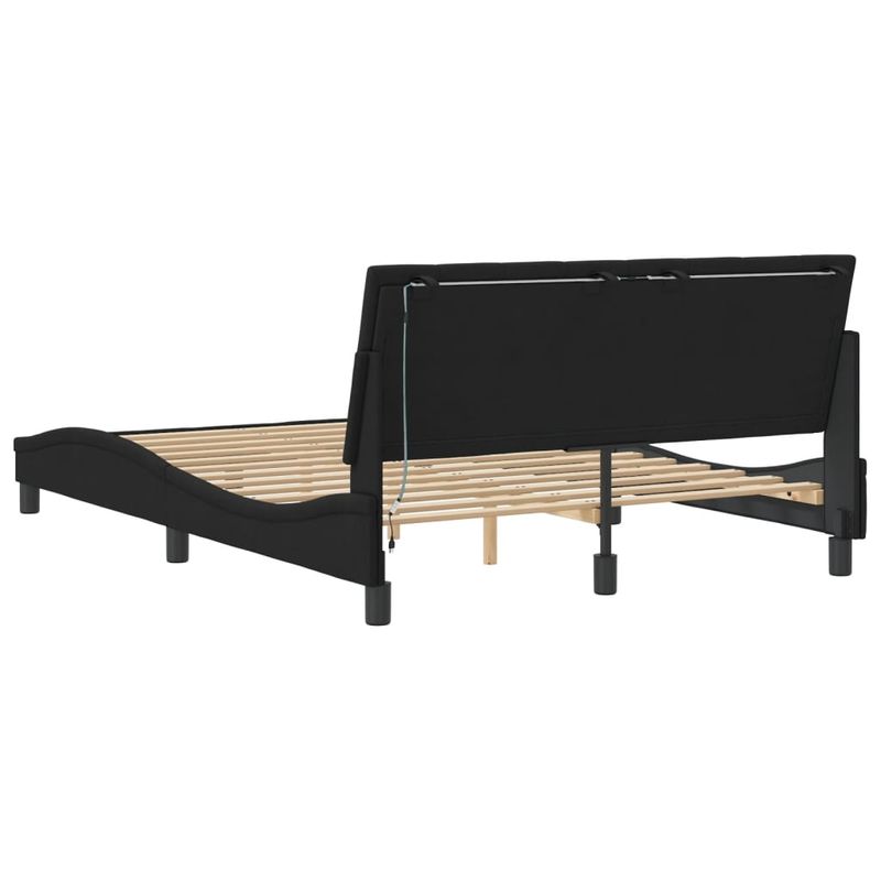 Casa si Gradina - Mobilier - Paturi si accesorii - Paturi - Cadru de pat cu lumini LED, negru, 120x200 cm, catifea - Infinity.ro