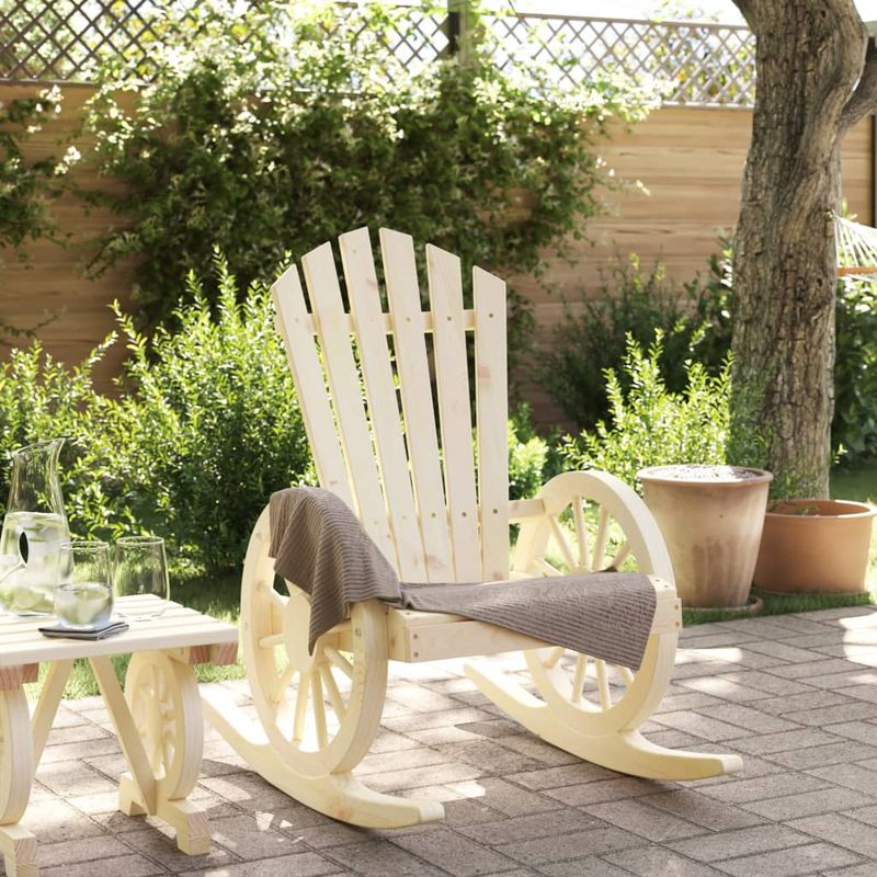 Casa si Gradina - Gradina si terasa - Mobilier exterior - Scaune si sezlonguri gradina - Scaun balansoar Adirondack, lemn masiv de brad, maro - Infinity.ro
