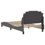 Casa si Gradina - Mobilier - Paturi si accesorii - Paturi - Cadru de pat cu lumini LED, gri, 100x200 cm, piele ecologica - Infinity.ro