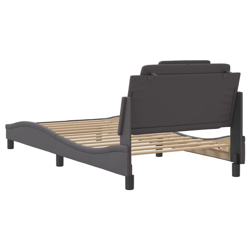 Casa si Gradina - Mobilier - Paturi si accesorii - Paturi - Cadru de pat cu lumini LED, gri, 100x200 cm, piele ecologica - Infinity.ro