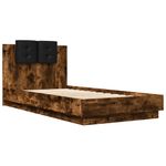 Casa si Gradina - Mobilier - Paturi si accesorii - Paturi - Cadru de pat cu tablie stejar fumuriu 90x190 cm lemn prelucrat - Infinity.ro