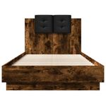 Casa si Gradina - Mobilier - Paturi si accesorii - Paturi - Cadru de pat cu tablie stejar fumuriu 90x190 cm lemn prelucrat - Infinity.ro