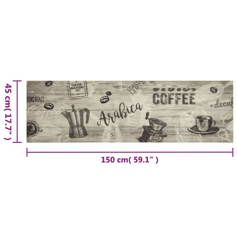 Casa si Gradina - Textile si covoare - Covoare - Covoare casa - Covor de bucatarie lavabil Coffee, gri, 45x150 cm, catifea - Infinity.ro