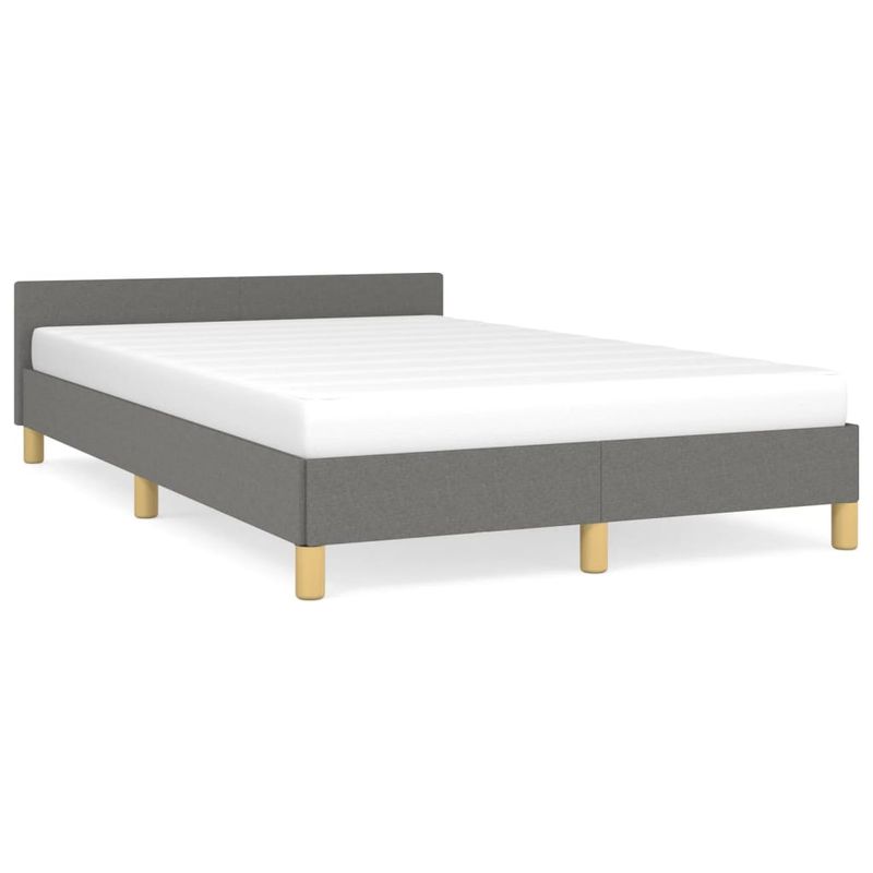 Casa si Gradina - Mobilier - Paturi si accesorii - Paturi - Cadru de pat cu tablie, gri inchis, 120x190 cm, material textil - Infinity.ro
